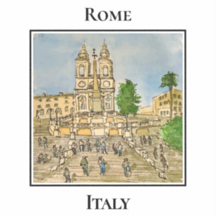 Adesivo O Coração de Trinità dei Monti, Roma Itália