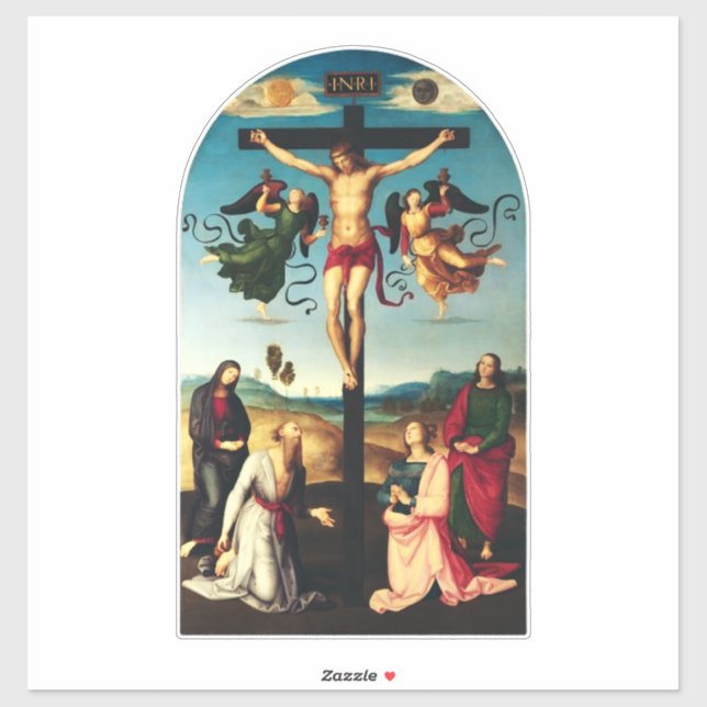 Adesivo O Cristo Crucificado com a Virgem Maria (Folha)