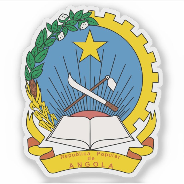 Adesivo O emblema da República Pessoas de Angola (1975-199 (Frente)