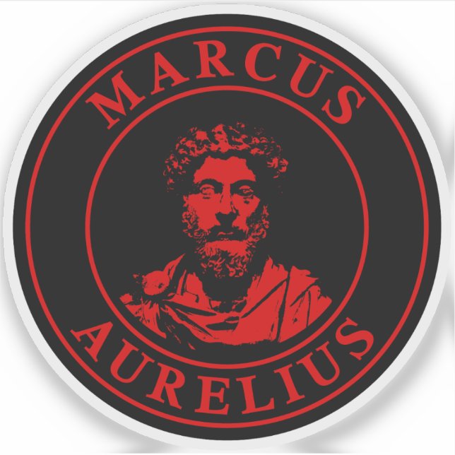 Adesivo O Excelente Stoic Marcus Aurelius (vermelho) (Frente)
