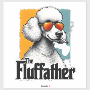 Adesivo O Fluffather Poodle Vintage Cão Engraçado Máfia Ve
