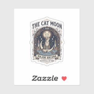 Adesivo O Gato Carta de Tarot do Gato Lua Arcano Maior Vin