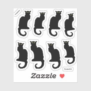Adesivo O Gato Preto, 8 Gatos Pretos