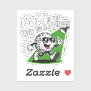 Adesivo O golfe é o caminho para a felicidade