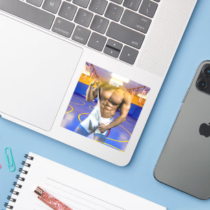 Adesivo O homem muscular de SlipperyJoe boja trai de ginás