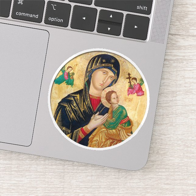 Adesivo O ícone Theotokos e a Criança Cristo com Anjos (Detalhe)