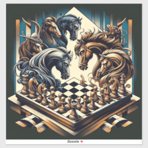 Adesivo O jogo de cavaleiros - xadrez encontra fantasia