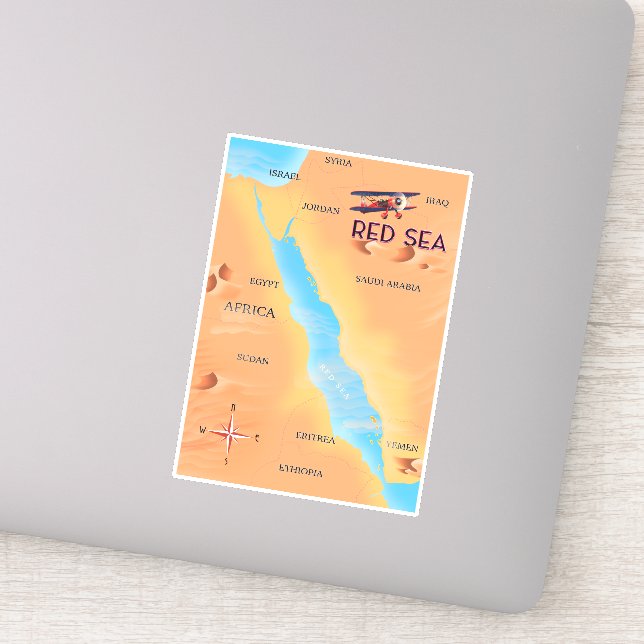Adesivo O Mapa de Viagem do Mar Vermelho (Detalhe)