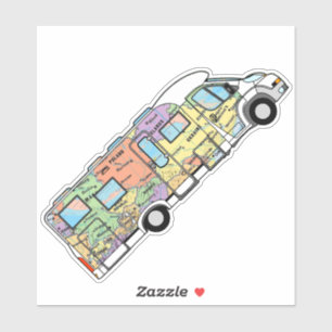 Adesivo O mapa do mundo da autoestrada de RV em Viagem