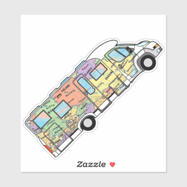 Adesivo O mapa do mundo da autoestrada de RV em Viagem (Folha)