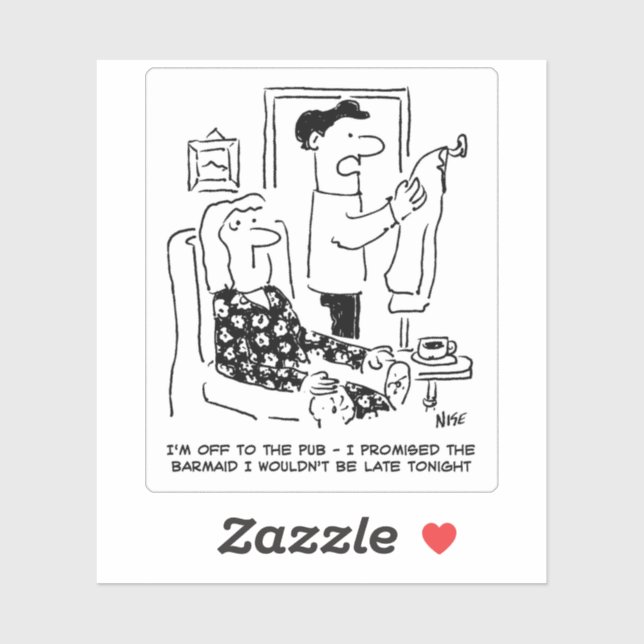 Adesivo O Marido Sai da Casa para o Cartoon Pub. (Folha)