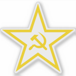 Adesivo O martelo e a estrela falciforme (amarelo)