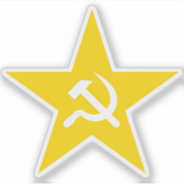 Adesivo O martelo e a estrela falciforme - v2 (amarelo)