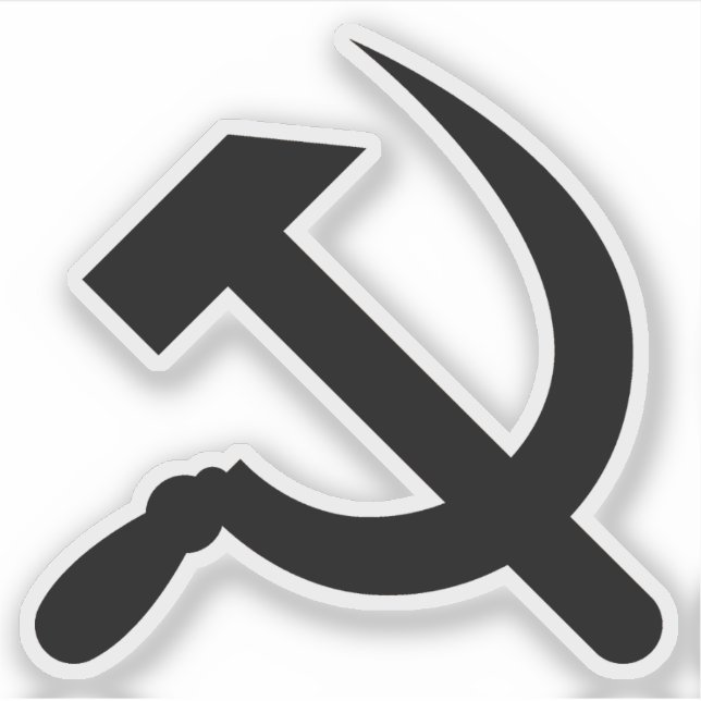 Adesivo O martelo e a foice (preto) (Frente)