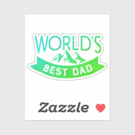 Adesivo O melhor Dia de os pais verde Pai do mundo