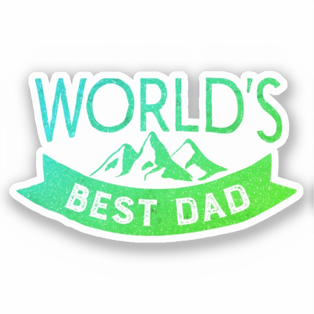 Adesivo O melhor Dia de os pais verde Pai do mundo (Frente)