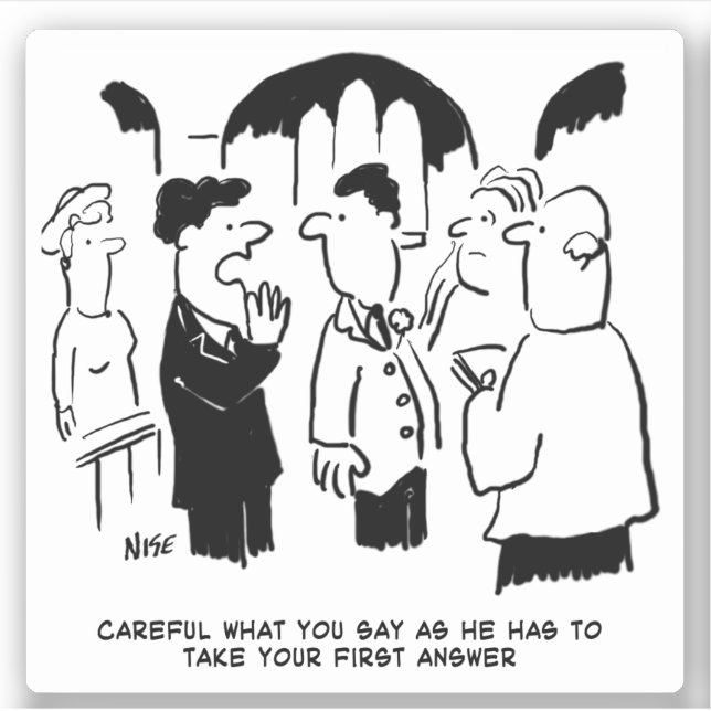 Adesivo O Melhor Homem Adverte o Cartoon de Casamento de B (Frente)