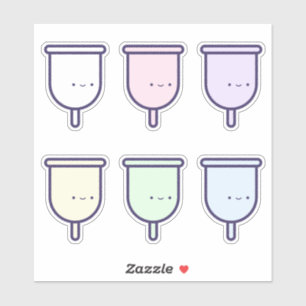 Adesivo O Meu Primeiro Período Cuto Do Arco Arco-Íris Cups