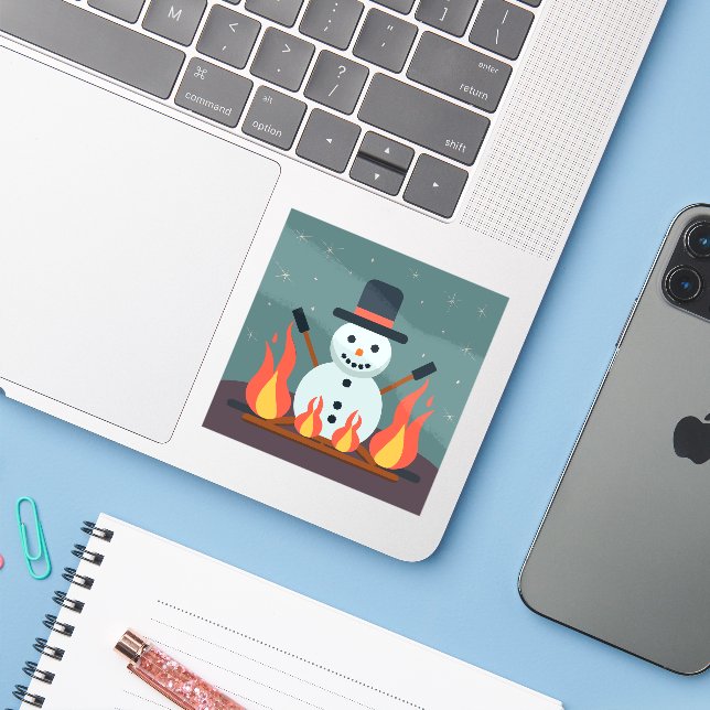 Adesivo O Neve no acampamento (Notebook com iPhone)