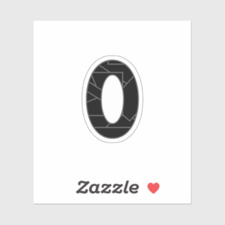 Adesivo O número zero (0) a preto