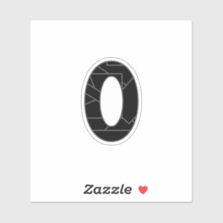 Adesivo O número zero (0) a preto