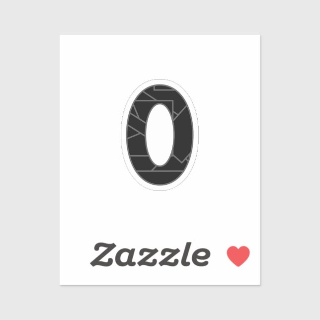 Adesivo O número zero (0) a preto (Folha)