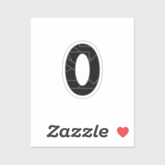Adesivo O número zero (0) a preto