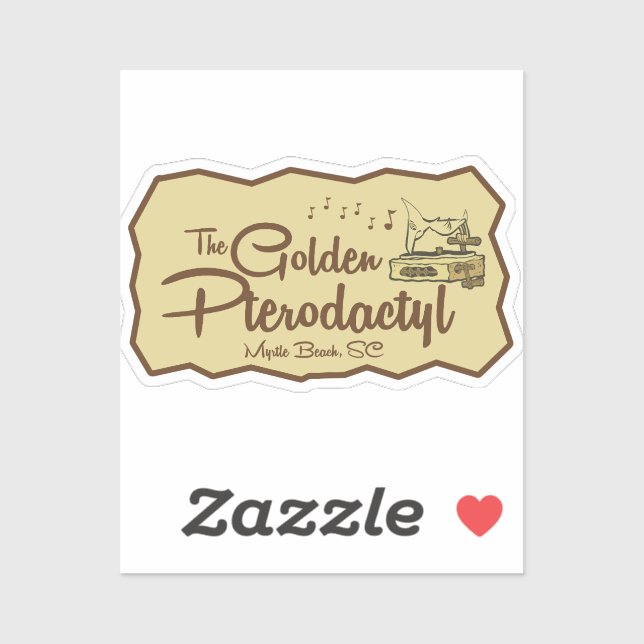Adesivo O Ouro Pterodactyl Tiki Bar Myrtle Beach (Folha)