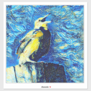 Adesivo O Pássaro Solitário Estilo VanGogh 
