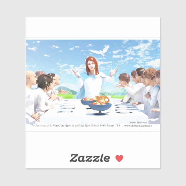 Adesivo O Pentecostes - Maria, Apóstolos e o Espírito Sant (Folha)