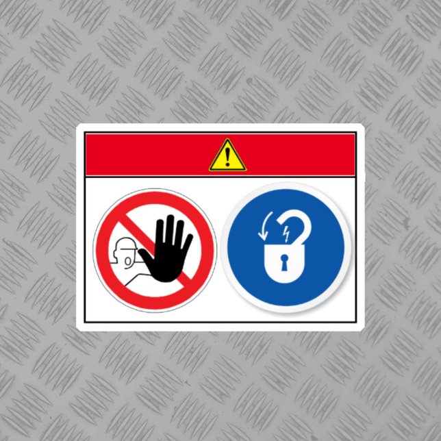 Adesivo O Perigo/Equipamento inicia automaticamente o rótu (Criador carregado)