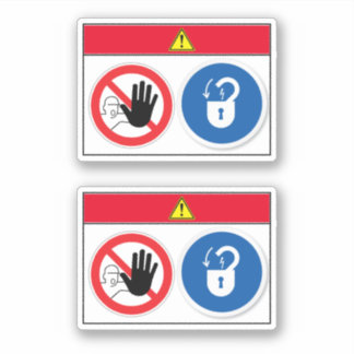 Adesivo O Perigo/Equipamento inicia automaticamente o rótu