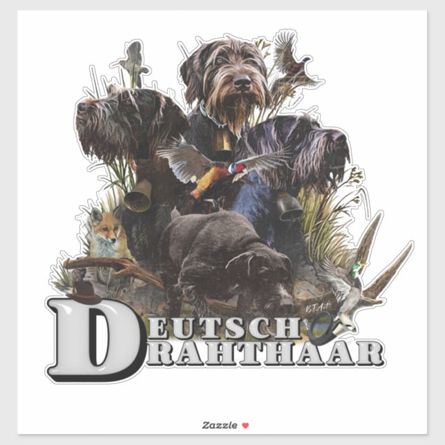 Adesivo O ponteiro alemão Wirehaired (Folha)