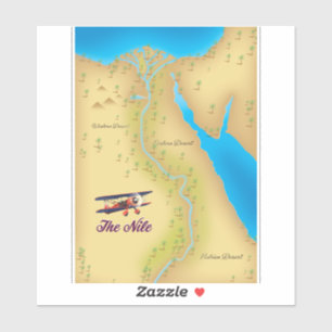 Adesivo O pôster de mapa antigo estilo vintage do Nilo