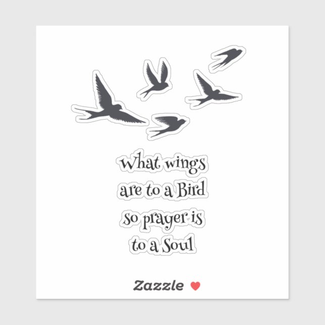 Adesivo O que as asas são para uma oração de pássaros é pa (Folha)