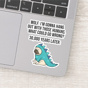 Adesivo O Que Poderia Ir Errado, Lobo Engraçado Memória de