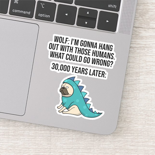 Adesivo O Que Poderia Ir Errado, Lobo Engraçado Memória de (Detalhe)