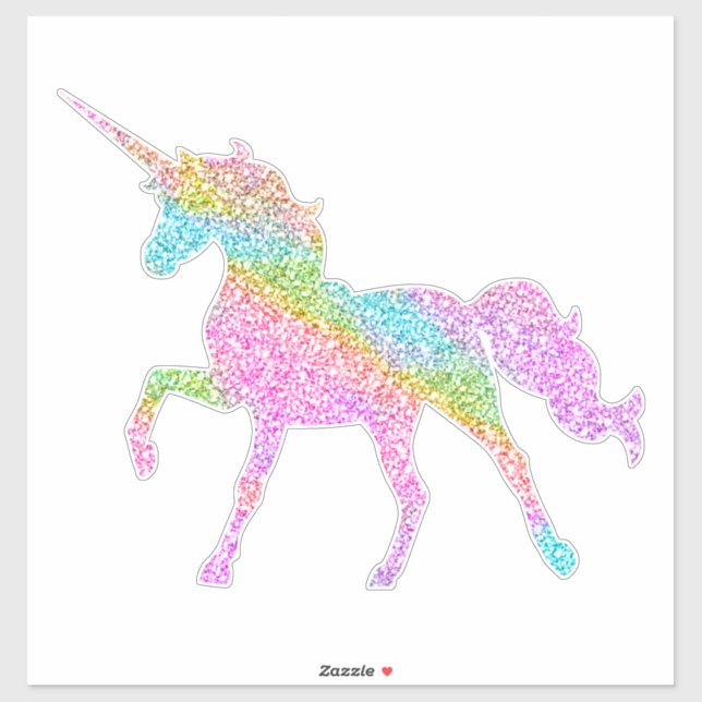Adesivo O Rainbow Glitter Unicorn (Folha)