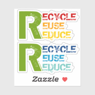 Adesivo O reciclar, reusar, reduz citações com texto