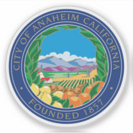 Adesivo O Selo de Anaheim, Califórnia