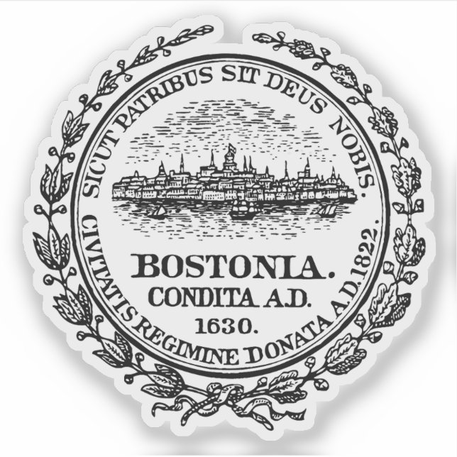 Adesivo O Selo de Boston, Massachusetts (Frente)