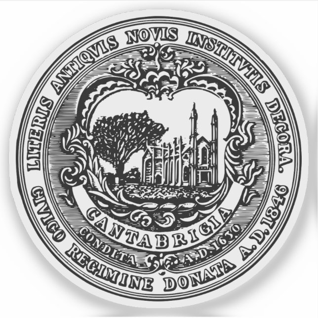 Adesivo O Selo de Cambridge, Massachusetts (Frente)