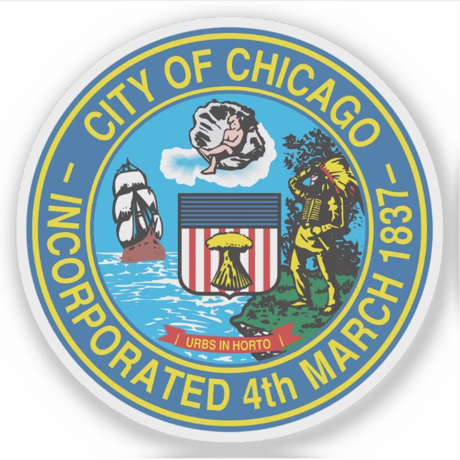Adesivo O Selo de Chicago, Illinois (Frente)