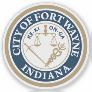 Adesivo O Selo de Fort Wayne, Indiana