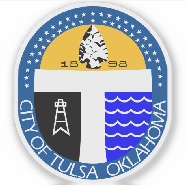 Adesivo O Selo de Tulsa, Oklahoma (Frente)