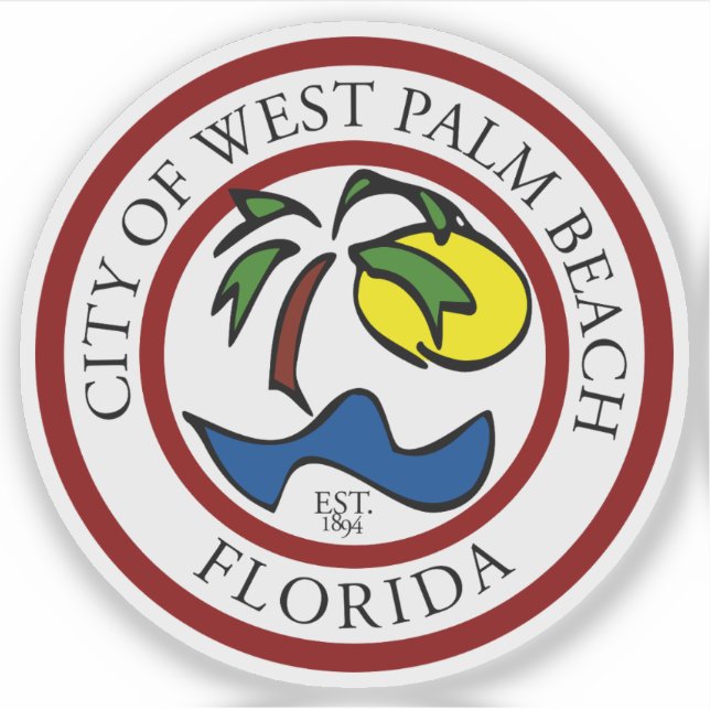 Adesivo O Selo de West Palm Beach, Florida, EUA (Frente)