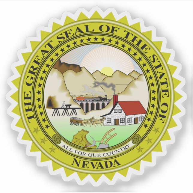 Adesivo O selo do Estado de Nevada (Frente)