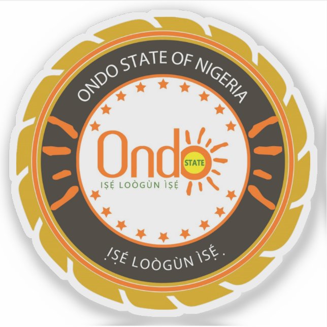 Adesivo O selo do estado de Ondo, Nigéria (Frente)