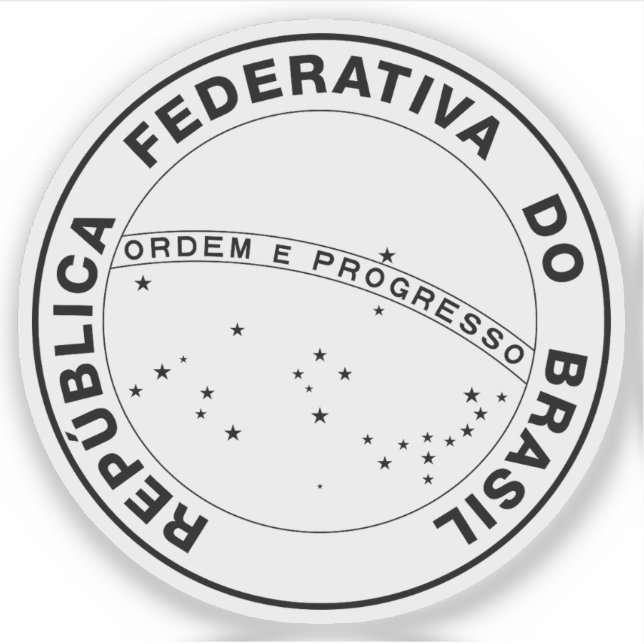 Adesivo O selo nacional do Brasil (versão b/w) (Frente)