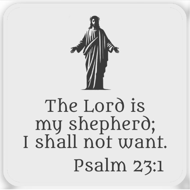 Adesivo O Senhor é meu pastor (preto) (Frente)